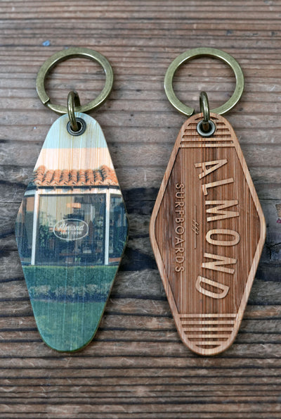 Almond Bamboo Motel Keychain