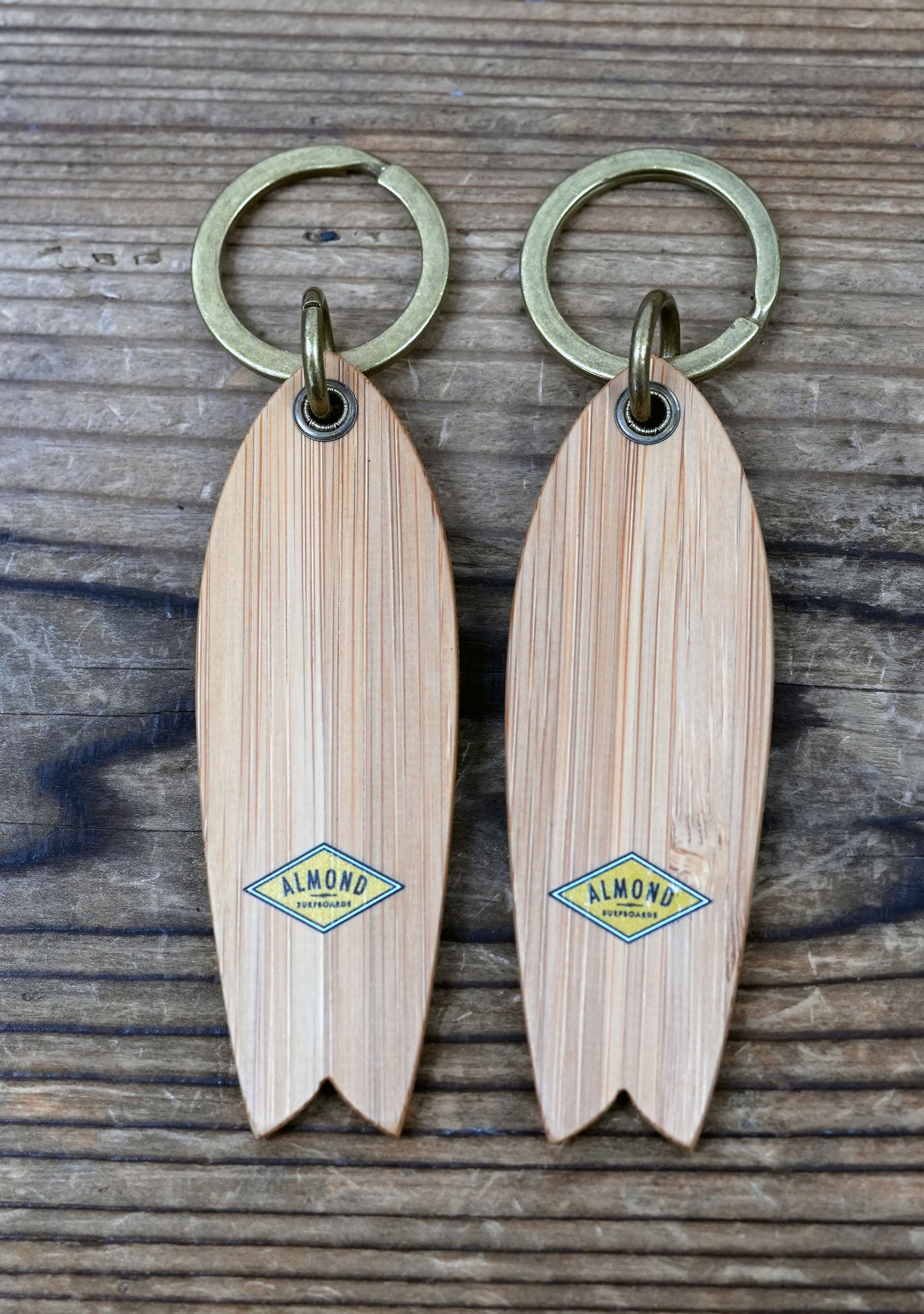 Almond Bamboo Fish Keychain