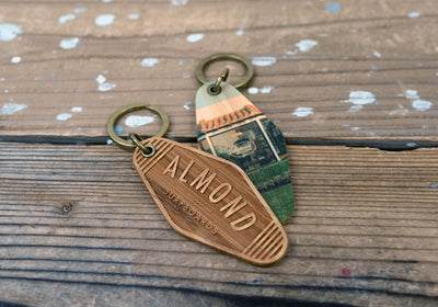 Almond Bamboo Motel Keychain