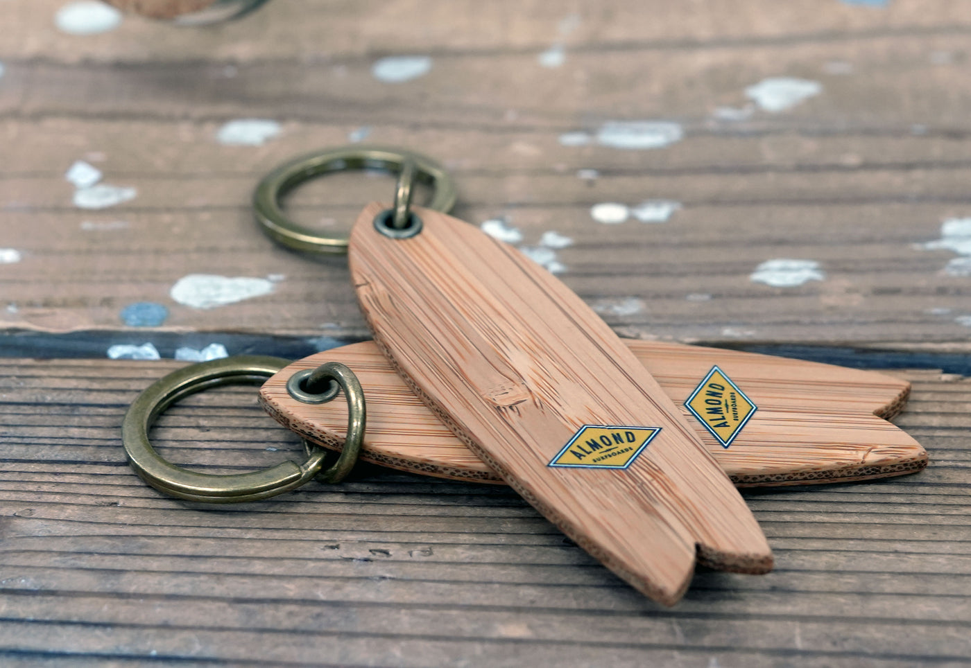 Almond Bamboo Fish Keychain