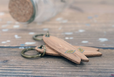 Almond Bamboo Fish Keychain